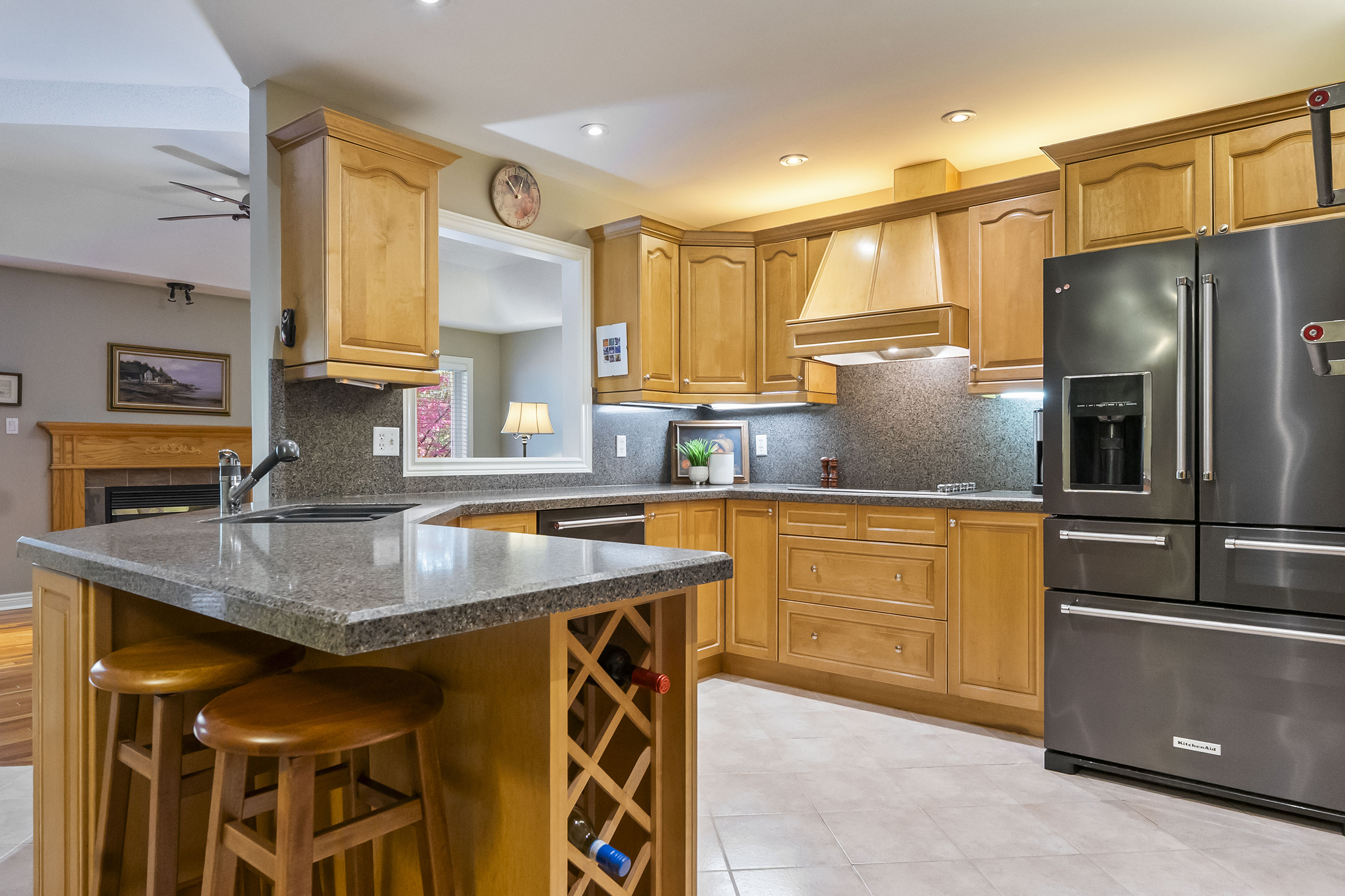 large updated kitchen with plenty of cabinet space and stainless steal appliances