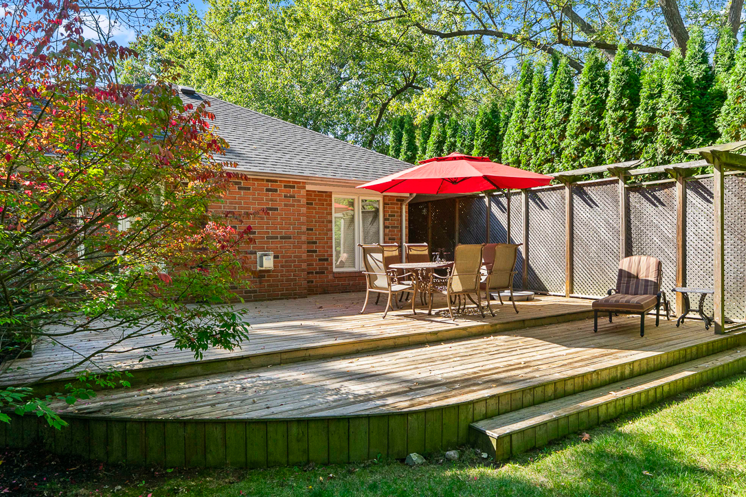 beautiful deck with outdoor dining area