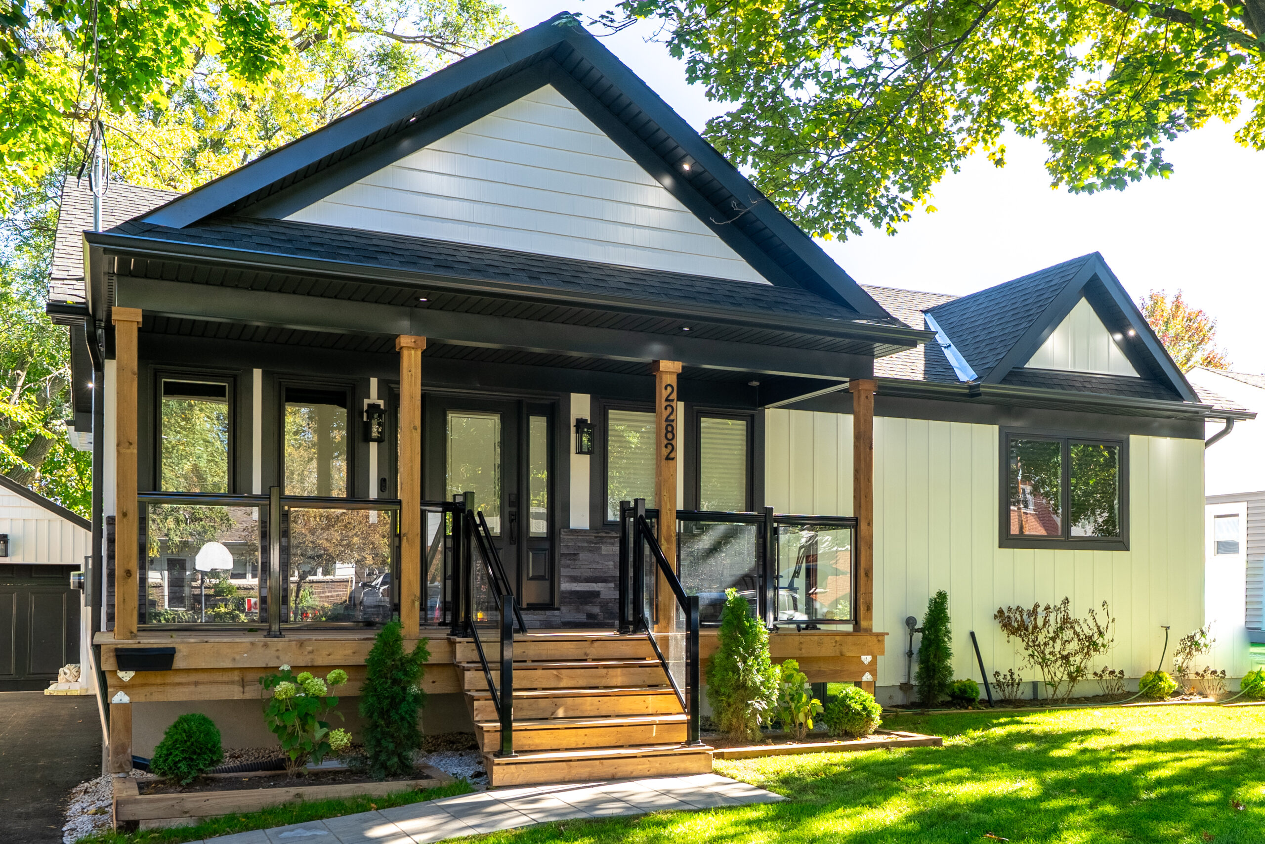 welcoming front porch with sitting area