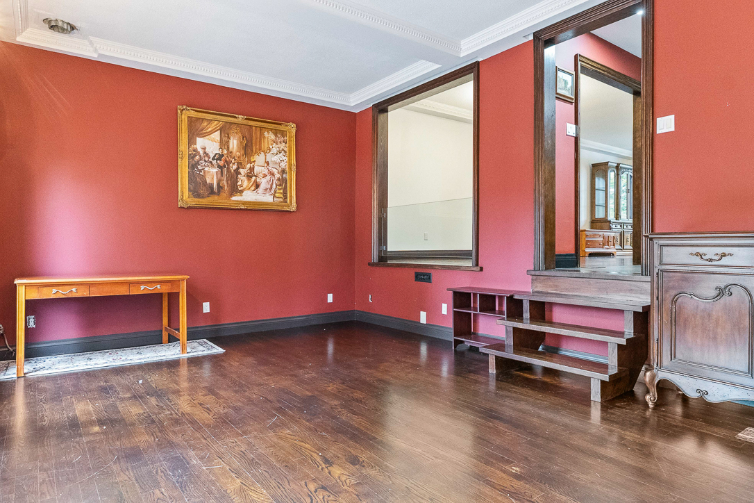 walk down family room from kitchen