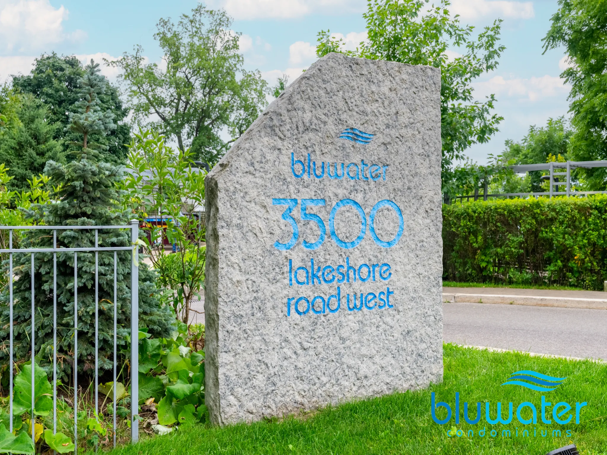 stone signage for the building