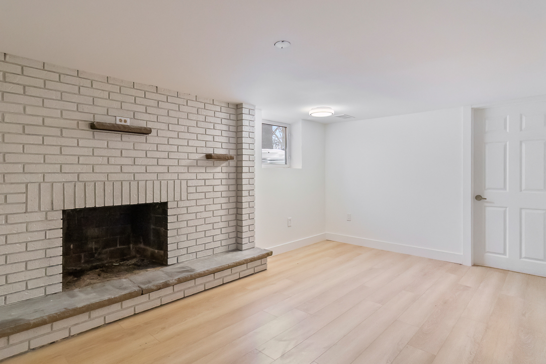 Family room with fire place