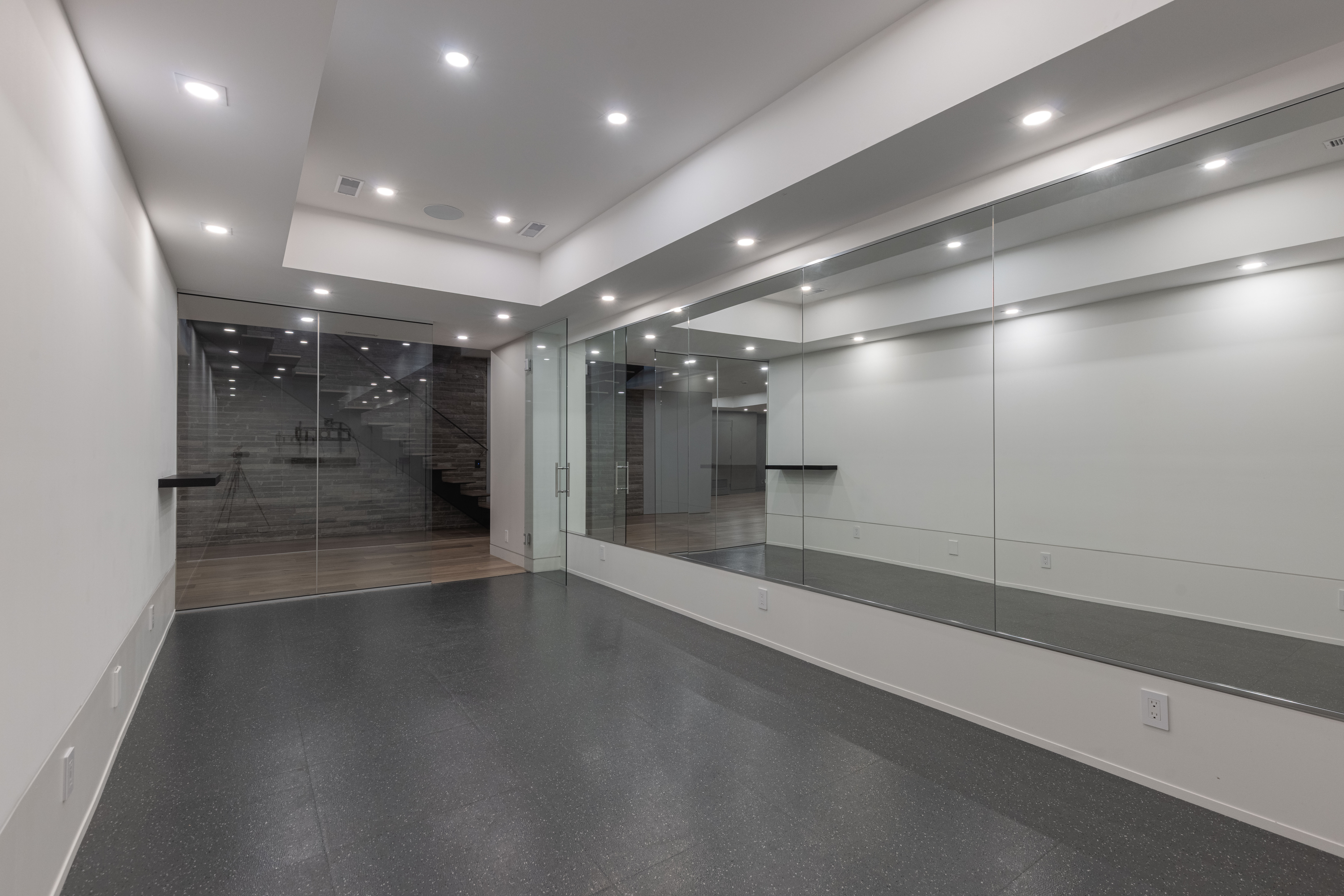 gym with rubber floors