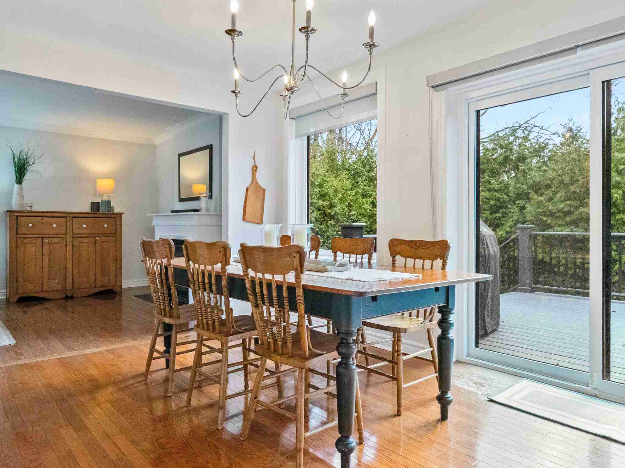 dining room with sliding door
