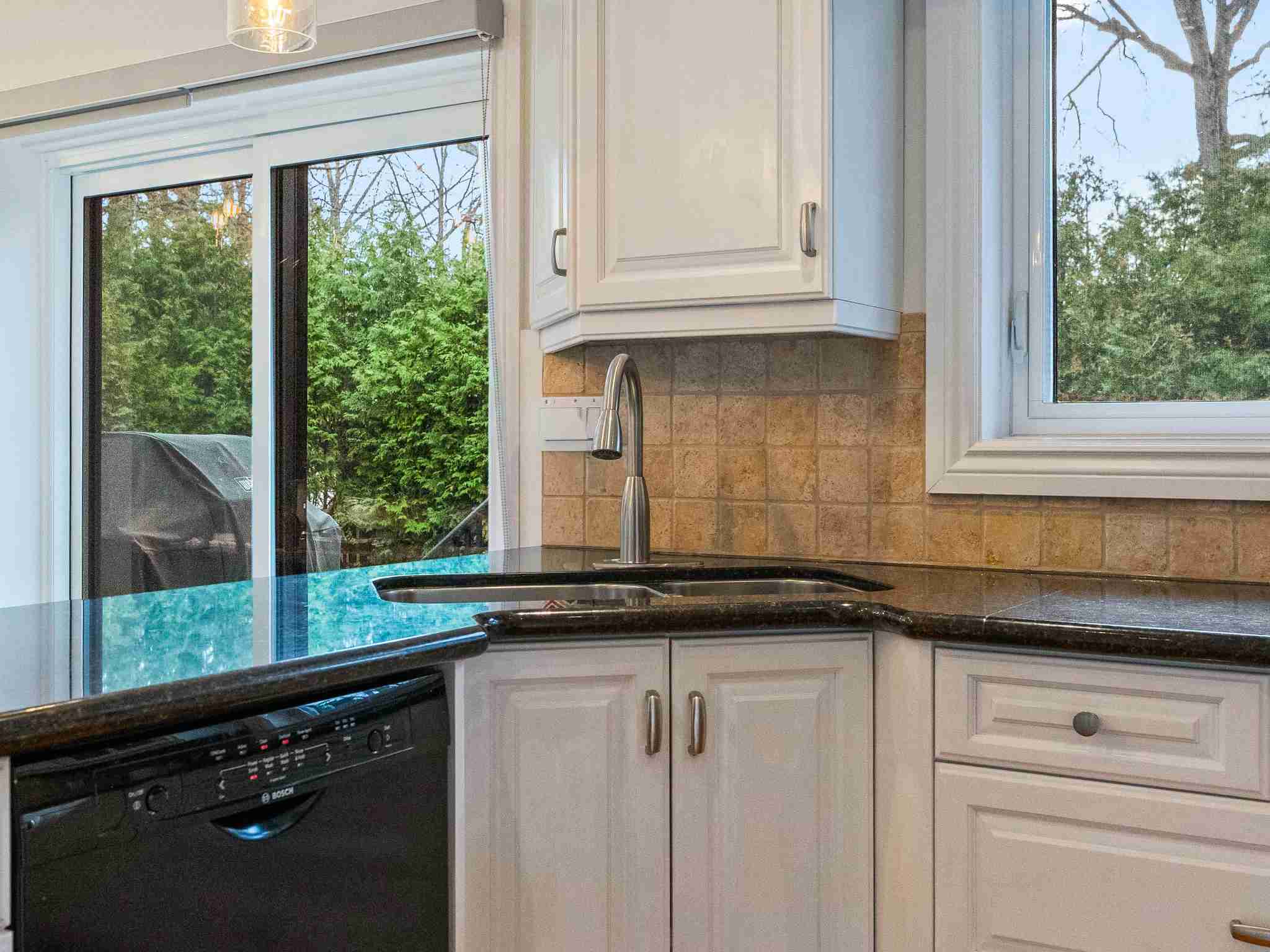sunken sink into counter top.