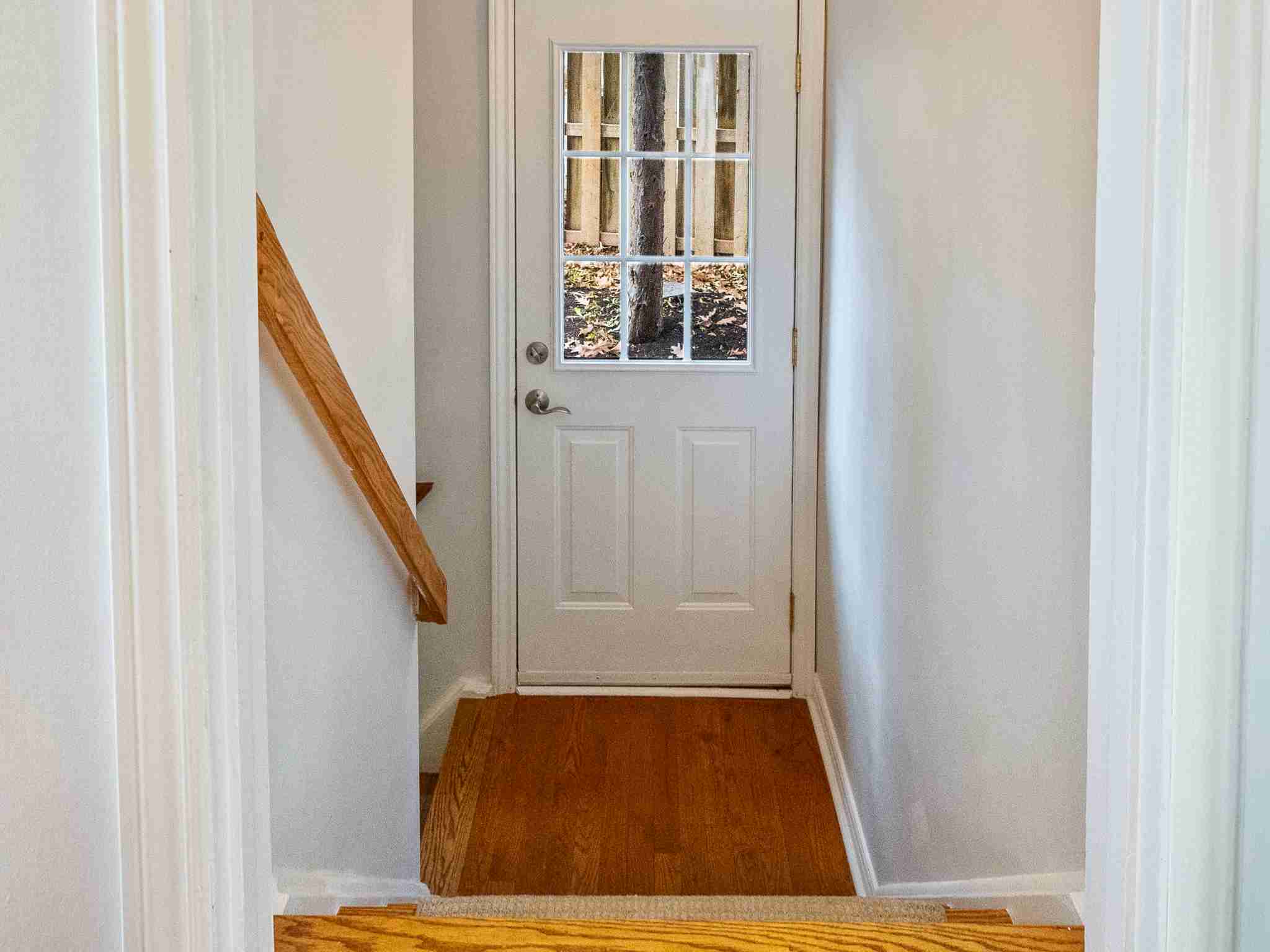 side entrance of house to upper and lower level