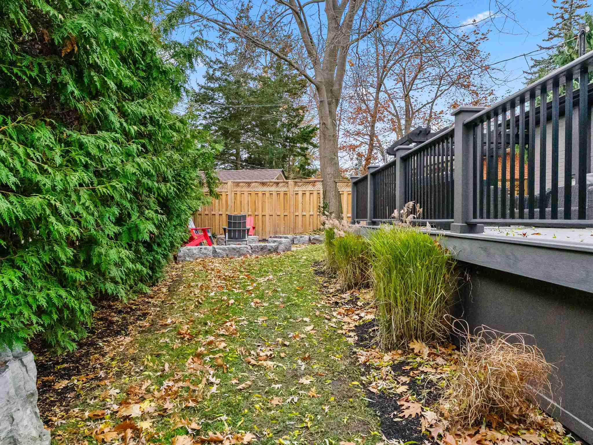 green space leading to sitting area