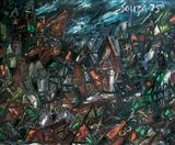 Old Town in Browns - F N Souza - Spring Auction 2005