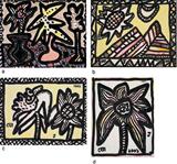 a) Vase with Flower <br>b) Landscape with Mountain,Sun and Moon <br>c) Flowers <br>d) Flower  - Jogen Chowdhury - Auction May 2006