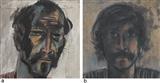 a) Untitled <br>b) Self Portrait - K Laxma Goud - Auction May 2006