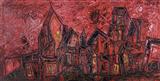 "Untitled" Pink city - F N Souza - Auction May 2006