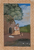 Yogini in Meditation -   - Indian Miniature Paintings and Works of Art