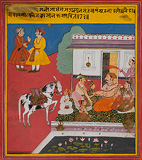 An Illustration from a Poetic Album, Possibly the Sarangadharapaddhati -   - Indian Miniature Paintings and Works of Art
