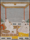 Two Nawabs Seated in Front of a Murshidabad Ruler -   - Indian Miniature Paintings and Works of Art