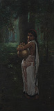 Untitled (Woman with Pitcher) - Hemendranath Mazumdar - Modern Evening Sale | Mumbai, Live