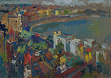 View from Malabar Hill - S H Raza - Modern Evening Sale | Mumbai, Live