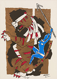 Durga - M F Husain - Works on Paper Online Auction