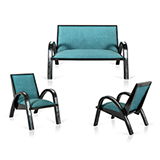 SOFA SET WITH STEEL EMBELLISHMENT -   - The Design Sale