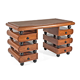 ART DECO TWIN PEDESTAL WRITING TABLE -   - The Design Sale