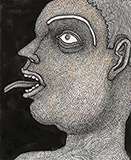 Man with Protruding Tongue - Jogen Chowdhury - WORKS ON PAPER