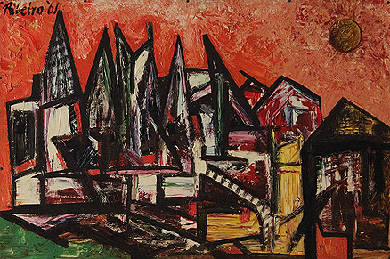 Untitled (Red Landscape with Sun)