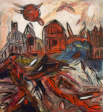 Untitled (Landscape with Red Sun)