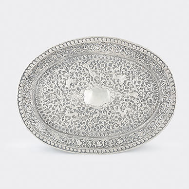 SILVER TRAY BY OOMERSI MAWJI & CO.