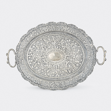 SILVER TRAY BY OOMERSI MAWJI & CO.
