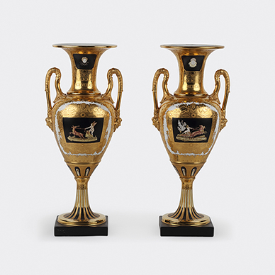 PAIR OF PORCELAIN VASES BY MEISSEN