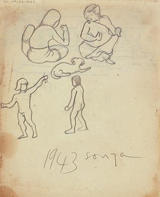 Untitled (Village scene) recto; Untitled (Houses) verso