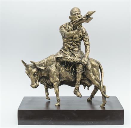 Gandhi with Rafale Fighter Plane