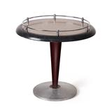 Round Granite Top Side Table with Stainless Steel Accents -   - The Design Sale