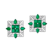 PAIR OF EMERALD AND DIAMOND EARRINGS - Fine Jewels and Silver