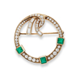 PERIOD EMERALD AND DIAMOND BROOCH - Fine Jewels and Silver