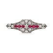 ART DECO-INSPIRED RUBY AND DIAMOND BROOCH - Fine Jewels and Silver