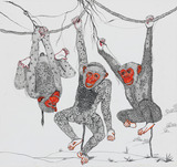 Three Monkeys on a Vine - Shishir Bhatt - Winter Online Auction