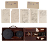 THE GREATEST YAGNA: Gandhi‘s Peti Charkha and Two Letters on the Spiritual Discipline of Spinning -   - GANDHI: From the Collection of Anand T Hingorani - Letters, Philately, Manuscripts and Artefacts