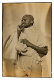 A CONTEMPLATIVE STANDING PORTRAIT OF MAHATMA GANDHI - Dady Rustom Dossabhoy Wadia - GANDHI: From the Collection of Anand T Hingorani - Letters, Philately, Manuscripts and Artefacts