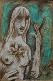 Untitled (Lady with Quill) - M F Husain - Autumn Auction | Live | New Delhi