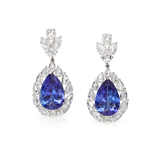 A PAIR OF TANZANITE AND DIAMOND EARRINGS -    - Fine Jewels and Silver