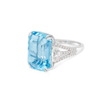AQUAMARINE AND DIAMOND RING -    - Fine Jewels and Silver