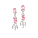 A PAIR OF MORGANITE AND DIAMOND EARRINGS -    - Fine Jewels and Silver