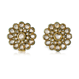 A PAIR OF DIAMOND ‘POLKI‘ ‘KARNPHOOL‘ EARRINGS -    - Fine Jewels and Silver