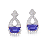 PAIR OF TANZANITE AND DIAMOND EARRINGS -    - Fine Jewels and Silver