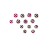 RUBY AND DIAMOND SHERWANI BUTTONS -   - Fine Jewels and Silver