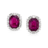 A PAIR OF RUBELLITE AND DIAMOND EARRINGS -    - Fine Jewels and Silver