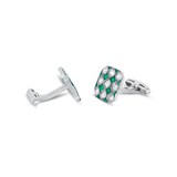 A PAIR OF EMERALD AND DIAMOND CUFFLINKS -   - Fine Jewels and Silver