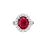 AN IMPORTANT BURMESE RUBY AND DIAMOND RING  -    - Fine Jewels and Silver