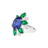 EMERALD, TANZANITE AND DIAMOND RING -    - Fine Jewels and Silver