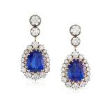 A PAIR OF TANZANITE AND DIAMOND EARRINGS -    - Fine Jewels and Silver